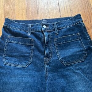 JCrew jeans high rise slim wide leg cropped front pocket size 28